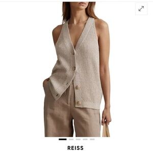 Reiss Sinead Racerback Rib Sweater Vest. Size Large